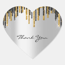 サンキューネーム結婚のシルバーグレー金ゴールドドライブ ハートシール