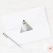 サンキューネーム結婚のシルバーグレー金ゴールドドライブ 三角形シール (封筒)