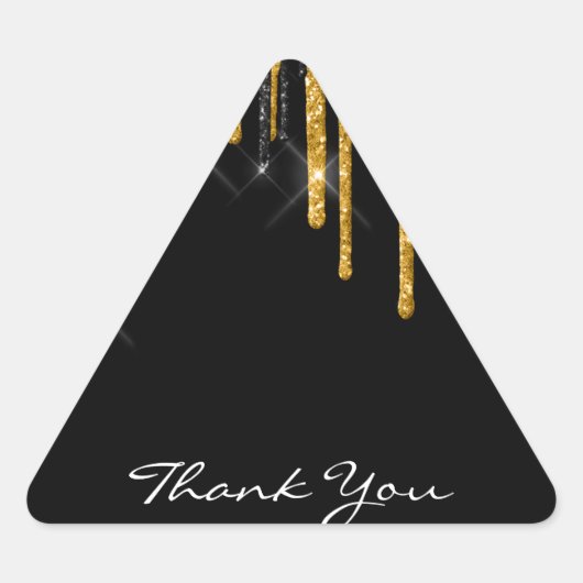 サンキューネーム結婚のシルバーグレー金ゴールドドライブ 三角形シール (正面)