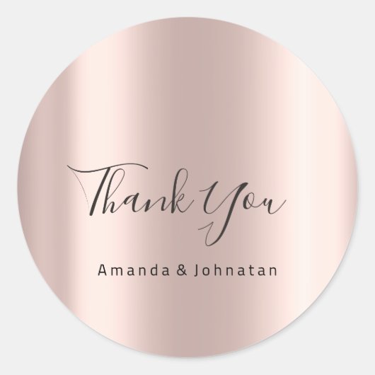 サンキューネーム結婚のバラブライダルスウィート16th ラウンドシール (正面)