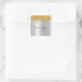 サンキューネーム16thブライダルシャワー金ゴールドシルバー スクエアシール (バッグ)