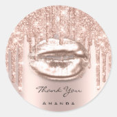サンキューネーム16thブライダルバラグリッターキス唇 ラウンドシール (正面)