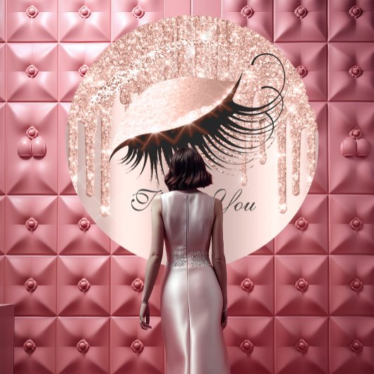 サンキューネーム16thブライダルバラグリッター目 ラウンドシール