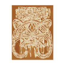 サンキューノートエスニック抽象芸術ファインアートはがき