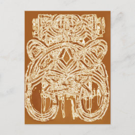 サンキューノートエスニック抽象芸術ファインアートはがき ポストカード