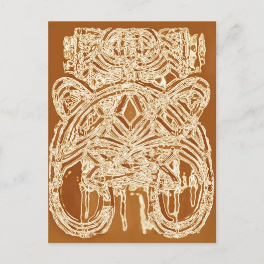 サンキューノートエスニック抽象芸術ファインアートはがき ポストカード (正面)