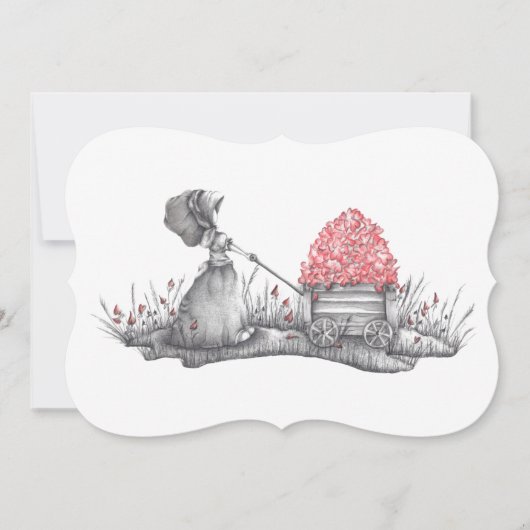 サンキューノートカードキュートシンプル 招待状 (正面)