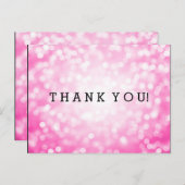 サンキューノートピンクのグリッター灯 ポストカード (正面/裏面)