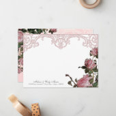 サンキューノートフラットカード – Trellisバラヴィンテージ ノートカード (正面/裏面インサイチュ)