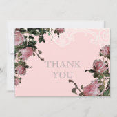 サンキューノートフラットカード – Trellisバラヴィンテージ ノートカード (裏面)