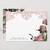 サンキューノートフラットカード – Trellisバラヴィンテージ ノートカード (正面/裏面)