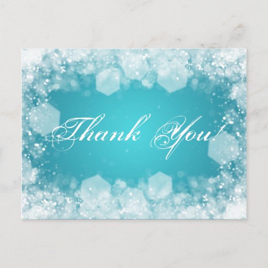 サンキューノートベビーシャワーナイトスパークルターコイズ ポストカード (正面)