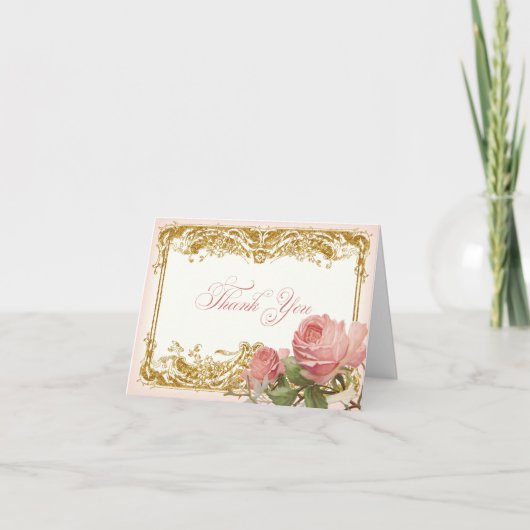 サンキューノート パリジャン ヴィンテージ ローズ マナーハウス サンキューカード (正面)