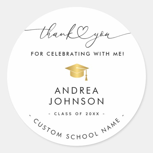 サンキューハイスクールカレッジ卒業パーティー ラウンドシール (正面)