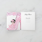 サンキューハイヒール靴シャワーベビーでかわいいベビー サンキューカード (内部)