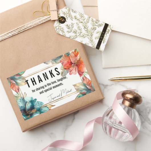 サンキューハイビスカスセレナーデパラダイス 長方形シール (ギフト)