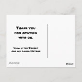 サンキューハウスゲストデザートバケーション感謝 ポストカード (裏面)