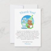 サンキューハッピーハーフ誕生日ベビークマwithケーキ サンキューカード (正面)