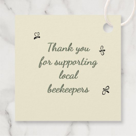 サンキューハニージャーラベルフラワーとビーセージ緑 フェイバータグ (裏面)