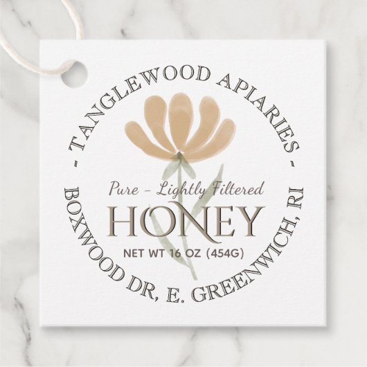 サンキューハニージャーラベル花と蜂クラフト フェイバータグ (正面)