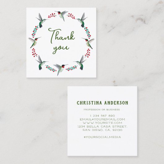 サンキューハミングバードリース スクエア名刺 (正面/裏面)