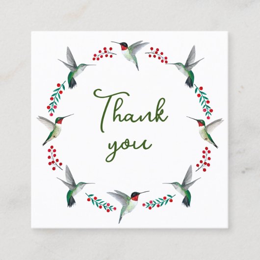 サンキューハミングバードリース スクエア名刺 (正面)