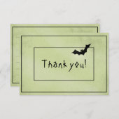 サンキューハロウィンブラックこうもりグリーンテグランジクスチャ サンキューカード (正面/裏面)