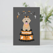 サンキューハロウィーンゴールデンレトリバー不気味幽霊 サンキューカード (スタンド正面)