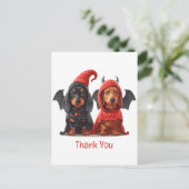 サンキューハロウィーンダックスシャンドドッグズデビルこうもり ポストカード (スタンド正面)