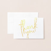 サンキューハンドレモダンタータイプ金箔箔 箔カード (封筒付き正面)