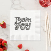 サンキューハートおもしろいタイポグラフィナプキンス 縁ありランチョンナプキン (インサイチュ)