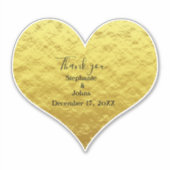 サンキューハートゴールドフォイル結婚式の引き出物カスタム シール (正面)