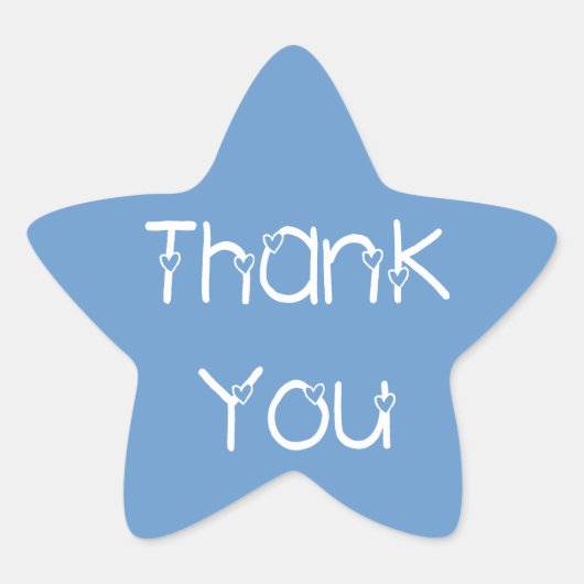 サンキューハートスカイブルー結婚式用シール 星シール (正面)