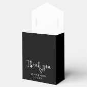 サンキューハートフローラ結婚式の引き出物ボックス – 黒 フェイバーボックス (オープン)