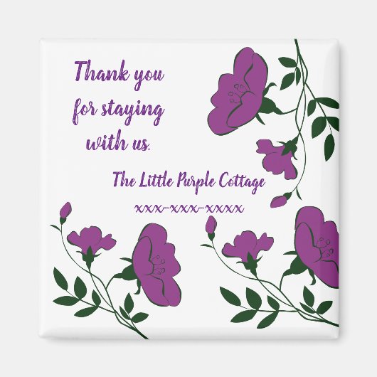 サンキューバケーションレンタルゲスト感謝 マグネット (正面)