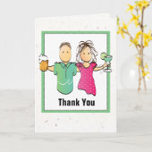 サンキューバケーション感謝おもしろい漫画 カード (黄色い花)