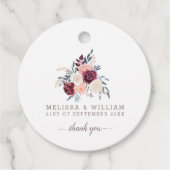 サンキューバモダンルガンディ結婚フローラアイボリー フェイバータグ (正面)