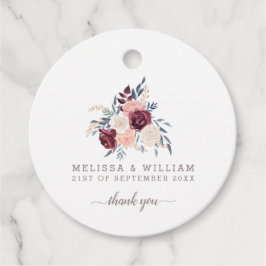 サンキューバモダンルガンディ結婚フローラアイボリー フェイバータグ