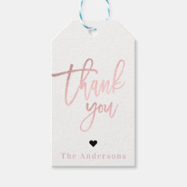 サンキューバラゴールドフォイルモダンスクリプ結婚ト ギフトタグ