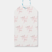 サンキューバラゴールドフォイルモダンスクリプ結婚ト ギフトタグ (裏面)