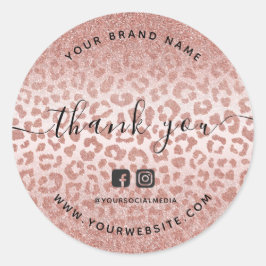 サンキューバラ金ゴールドアニマルプリントグラデーション ラウンドシール