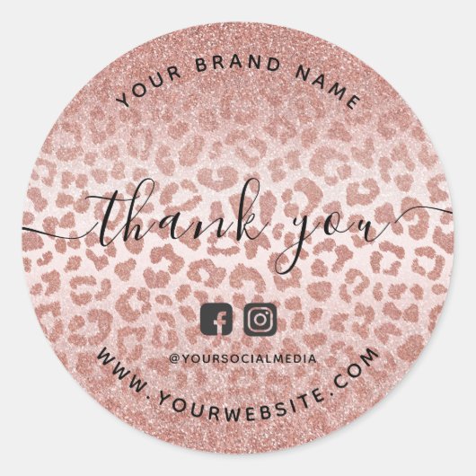 サンキューバラ金ゴールドアニマルプリントグラデーション ラウンドシール (正面)