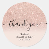 サンキューバラ金ゴールドグラデーショングリッターSweet 16 ラウンドシール (正面)