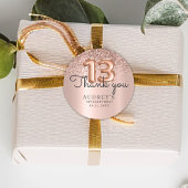 サンキューバラ金ゴールドグリッターバルーン13th誕生日 ラウンドシール