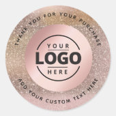 サンキューバラ金ゴールドパステルグリッターロゴ ラウンドシール (正面)