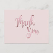 サンキューバラ金ゴールドピンクグリッタークリーン ポストカード (正面)