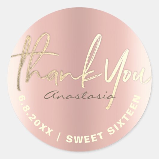 サンキューバラ金ゴールドフォイルカスタム ラウンドシール (正面)