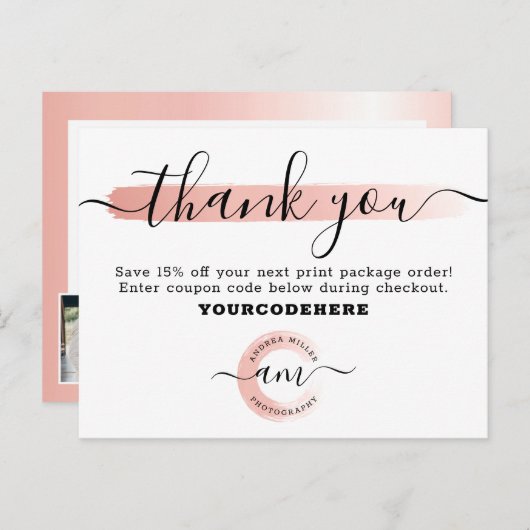 サンキューバラ金ゴールドミニマルマーケティング写真 ポストカード (正面/裏面)