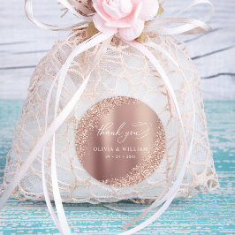 サンキューバラ金ゴールド結婚グリッター ラウンドシール