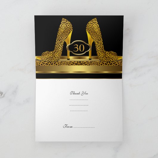 サンキューバースデーパーティーお祝いヒョウ サンキューカード (内部)